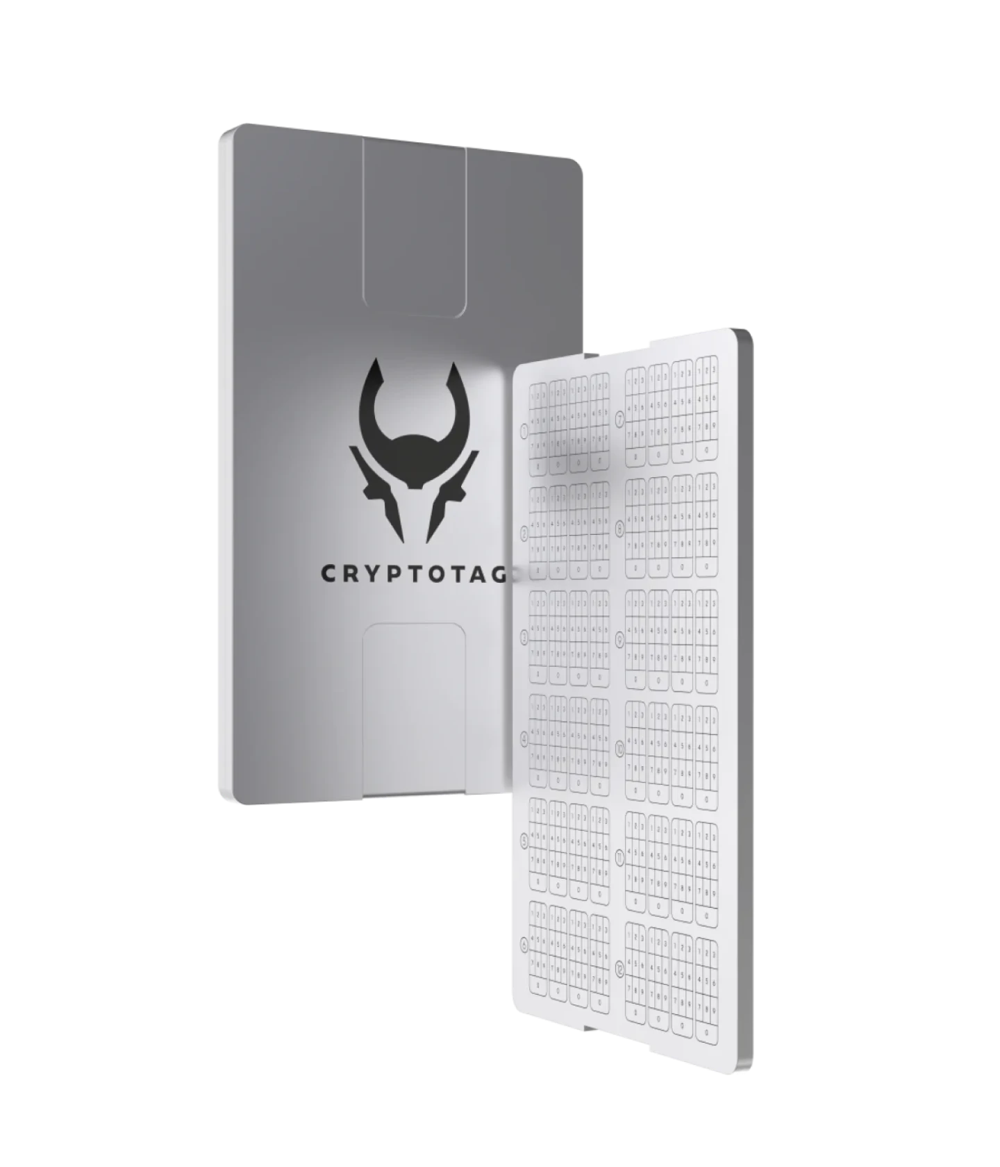 Cryptotag Zeus titanium seed phrase storage plate