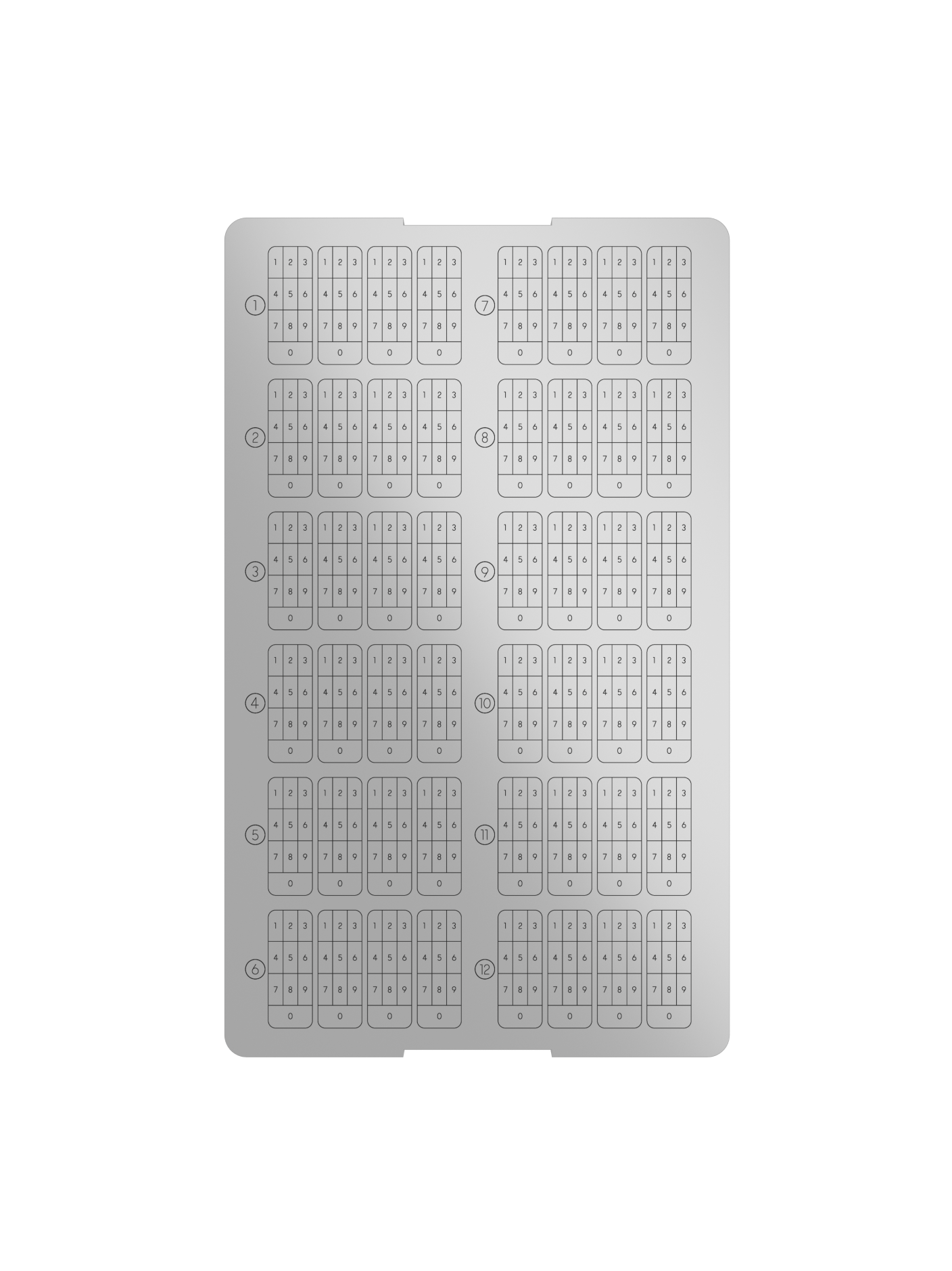 Cryptotag Zeus titanium plate with letter tiles