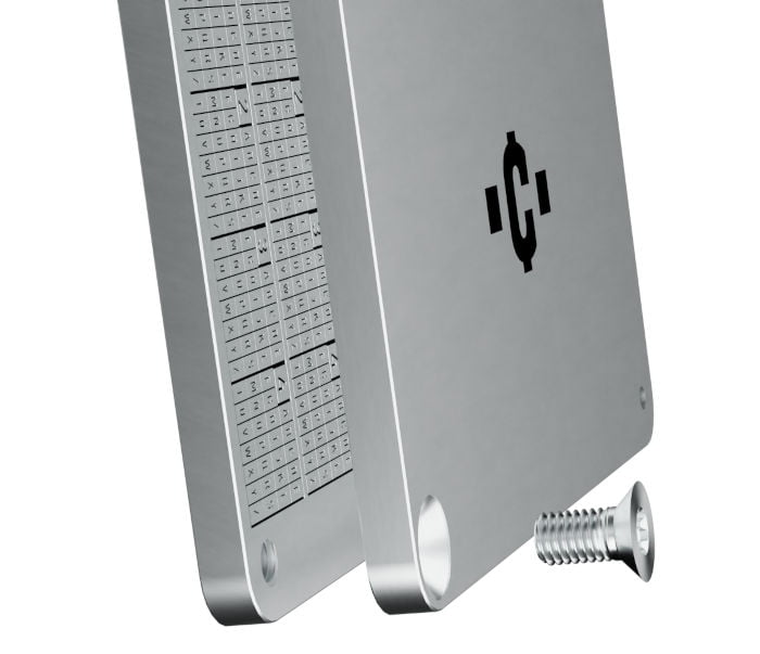 Coinplate Alpha close-up showing 10mm thick steel sandwich construction