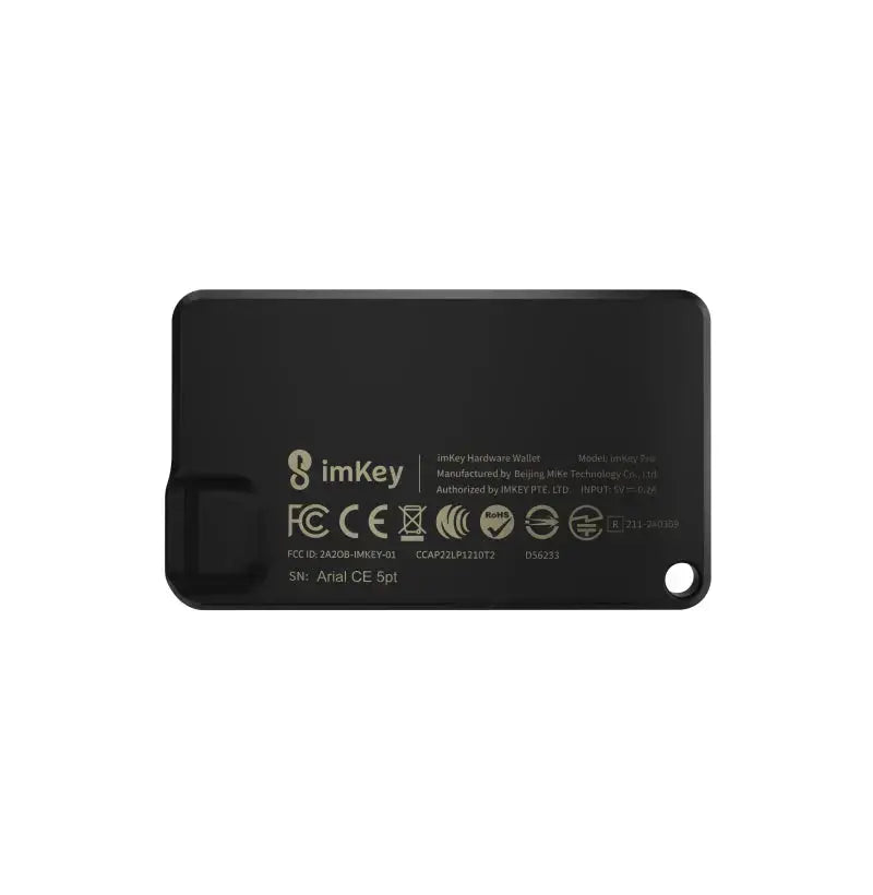 imKey Pro Hardware Wallet - back view