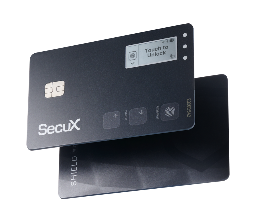 SecuX Shield BIO biometric card wallet