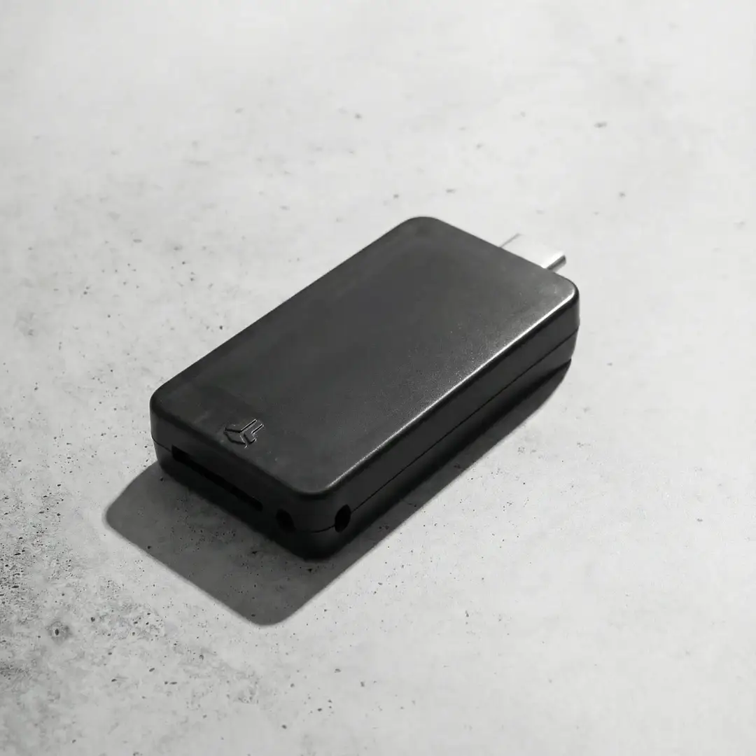 BitBox02 hardware wallet angled view