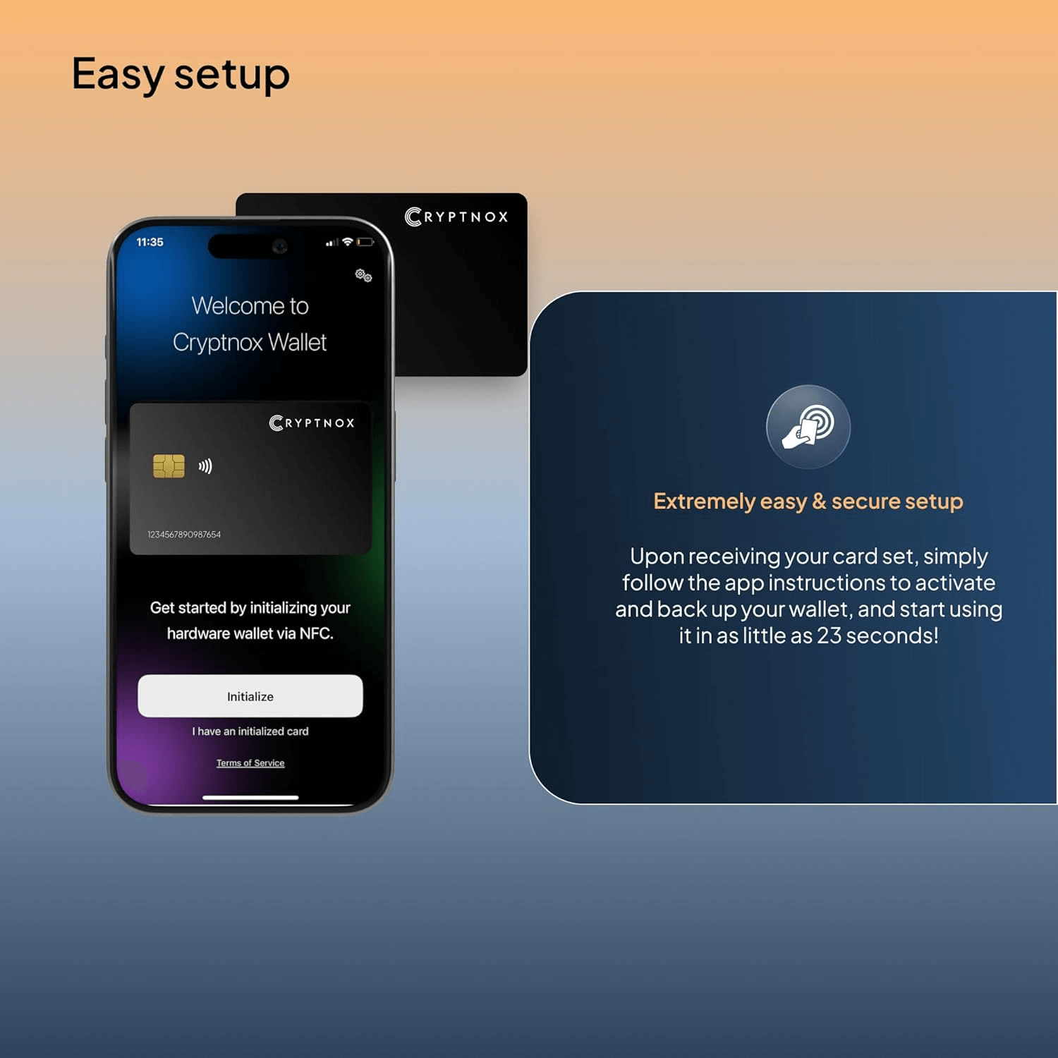 Cryptnox secure crypto hardware wallet card - EAL6+ certified