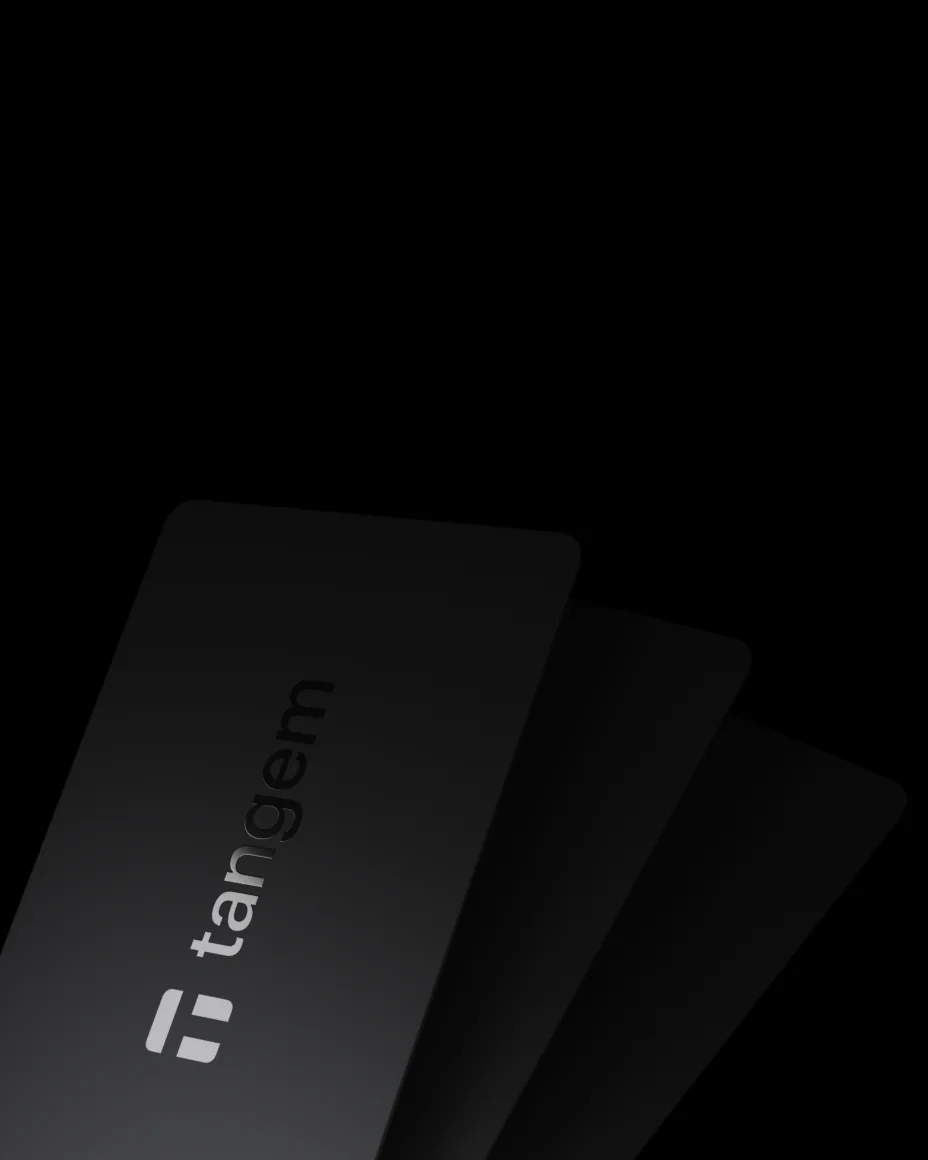 Tangem cards set with app interface