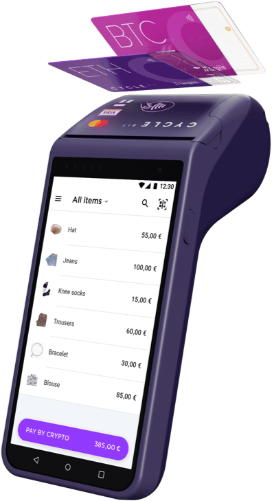 Cycle POS terminal accepting payments
