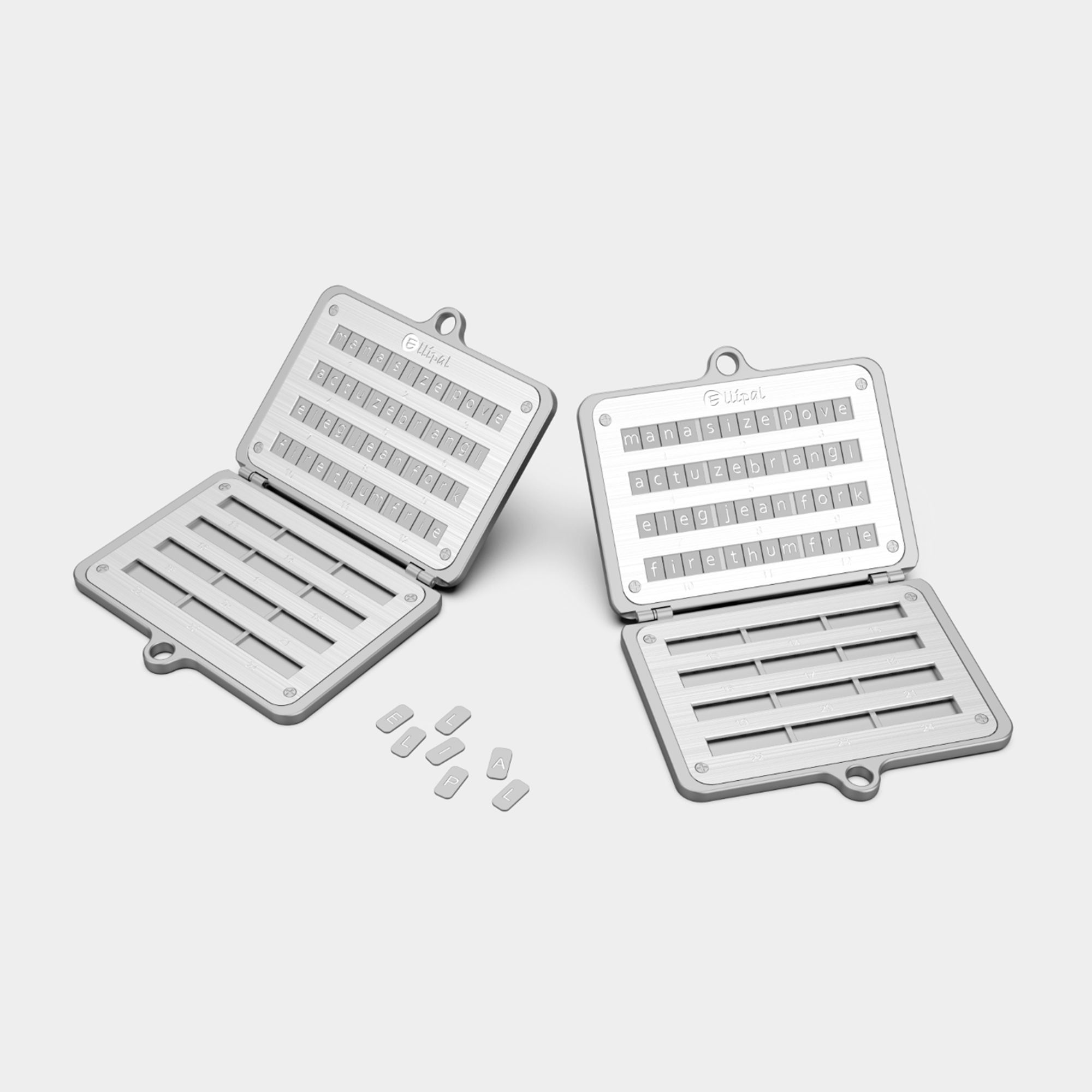 ELLIPAL Seed Phrase Steel dual open view for seed phrase backup