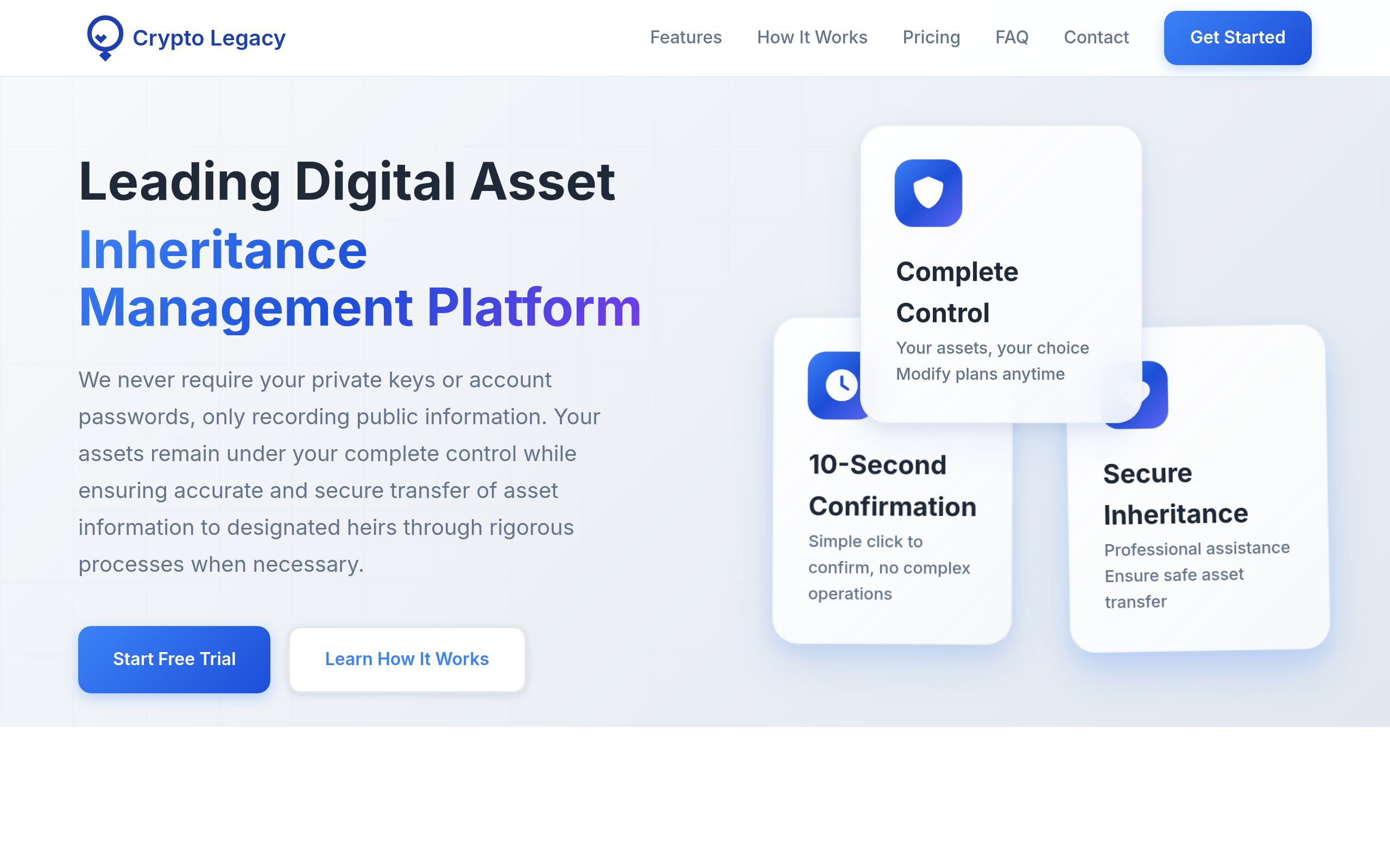Crypto Legacy - Secure Digital Asset Inheritance Platform homepage screenshot