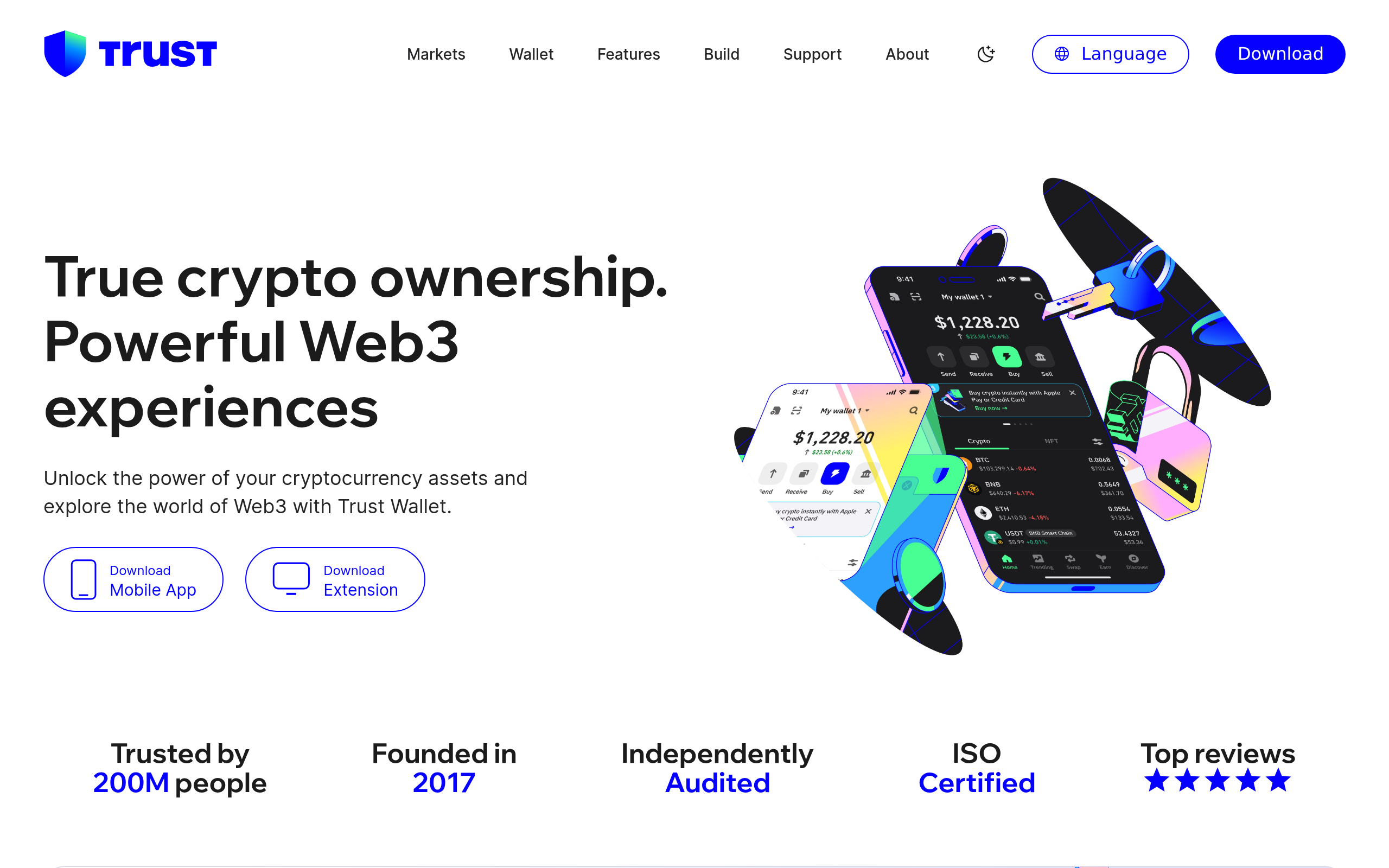Trust Wallet homepage screenshot